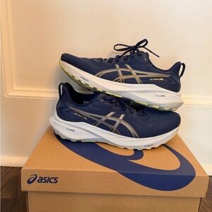 Asics Navy & Cream/Yellow Running Sneakers